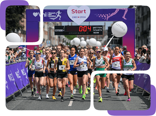 Runners at the VHI Women's Mini Marathon — raised €2.3 million through charity fundraising in Ireland